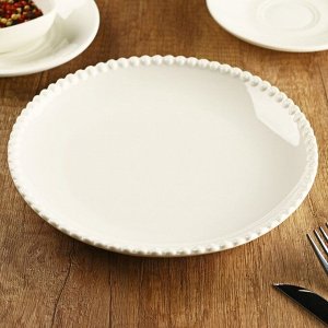 Тарелка обеденная Magistro «Лакомка», 20,5х2,5 см, цвет белый