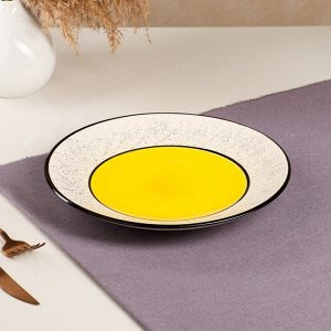 Набор посуды "Восточный", керамика, желтый, 18 предметов: 6 шт-20 см, 6 шт-25 см, 6 шт-15 см 700 мл , Иран