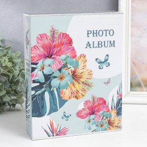 Фотоальбом на 200 фото 10х15 см "Тропические цветы" 5,8х20,5х26 см