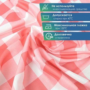 Скатерть на стол декорированная в клетку для масленицы 110х140 см (красный)