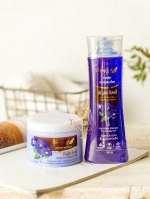 Шампунь для поврежденных волос укрепляющий "Клитория и Литсея" Thongsuk/ Thongsuk Thai Herbal Shampoo Butterfly Pea And Litsea