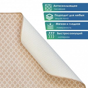Коврик для туалета 50х52 см (противоскользящий) (бежевый)