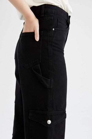 Широкие джинсы карго с высокой талией в стиле 90-х годов