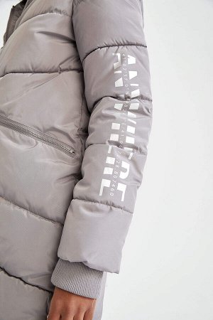 Регулярная посадка с капюшоном Warmtech Термоизолированное водонепроницаемое длинное надувное пальто Parka