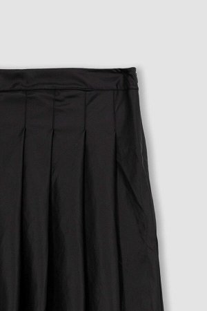 Плиссированная мини-юбка из искусственной кожи