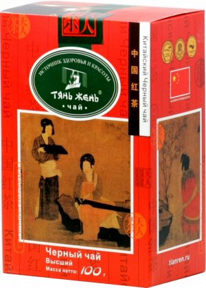 Тянь Жень. Китайский Черный чай 100 гр. карт.пачка