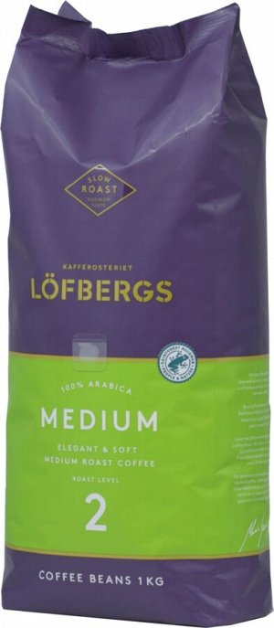 ЛИПТОН Lofbergs Lila. Medium Roast зерновой 1 кг. мягкая упаковка