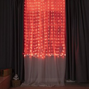 Умная гирлянда «Занавес» 2 x 2 м роса, IP20, серебристая нить, 400 LED, приложение, свечение RGB, USB