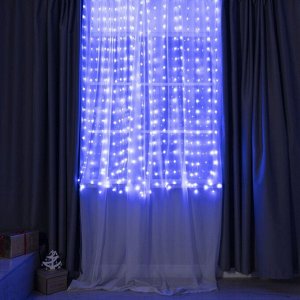 Умная гирлянда «Занавес» 2 x 2 м роса, IP20, серебристая нить, 400 LED, приложение, свечение RGB, USB