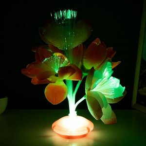 Ночник "Яркие цветы" LED от батареек 3АА h=22 см МИКС