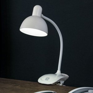 Лампа настольная на прищепке "Моно" LED 5Вт USB белый 16х16х38 см.