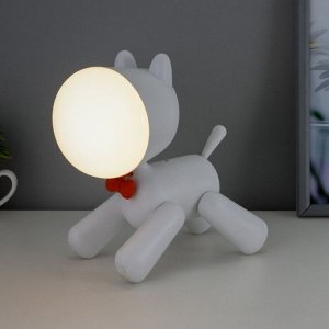 Настольная лампа "Собачка" LED 4Вт АКБ USB белый 15х9х22 см