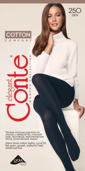 Колготки теплые, Conte, Cotton 250