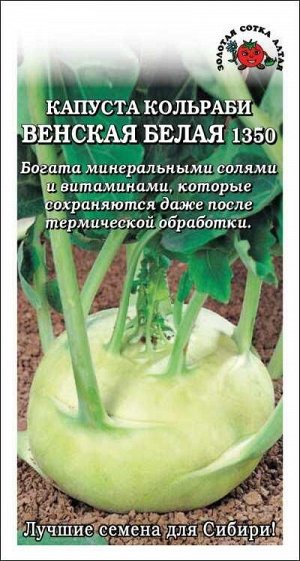 Капуста кольраби Венская белая /Сотка/ 0,3г/ раннесп. 80-100г/*1100