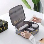 Косметичка дорожная с отделениями в дизайне &quot;Лимоны&quot;, цвет серый