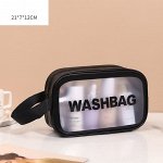Косметичка непромокаемая в стильном дизайне малая, цвет черный