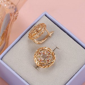 Серьги Покрытие 18К золото, цирконы, фианиты