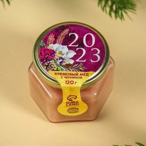 Набор «Веселья в новом году»: чай со вкусом тропические фрукты 50 г., крем-мед с черникой 120 г., носки р-р: 36–39, термос 500 мл.