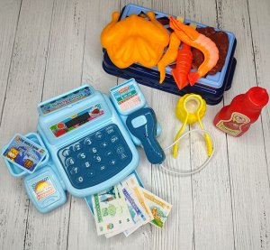 Игровой набор "Магазин" касса с продуктами,12 предметов/Детский игровой набор/Детская игрушка "Касса-Магазин"