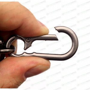 Брелок на ключи с кожаным, черным ремешком с узорами в виде ромбов  (с отверткой в комплекте)