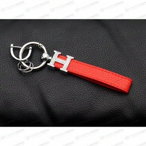 Брелок на ключи с кожаным красным ремешком и  буквой "Н" со стразами (с отверткой в комплекте)