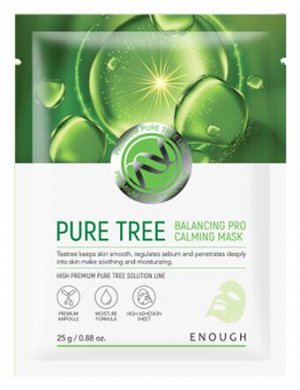 МАСКА ТКАНЕВАЯ ДЛЯ ЛИЦА С ЭКСТРАКТОМ ЧАЙНОГО ДЕРЕВА PREMIUM PURE TREE BALANCING PRO CALMING MASK,25г