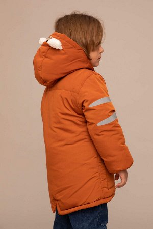 Водоотталкивающее 3D плюшевое пальто с капюшоном для маленьких мальчиков