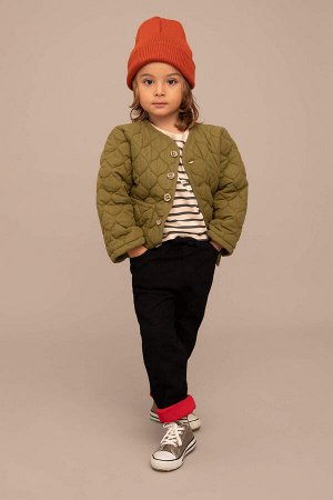 DEFACTO Водонепроницаемое стеганое пальто с подкладкой из чесаного хлопка для мальчика для маленьких мальчиков