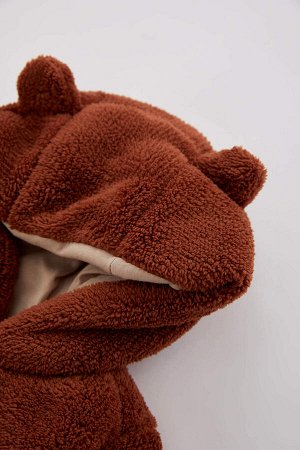 Плюшевое 3D-пальто с капюшоном для мальчика