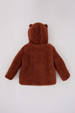 Плюшевое 3D-пальто с капюшоном для мальчика