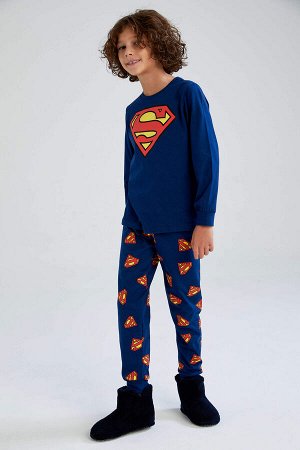 Пижамный комплект с длинными рукавами и суперменом для мальчика