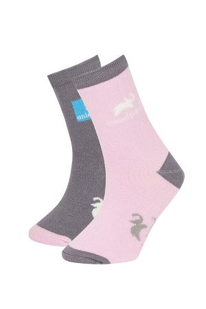 Набор из 2 хлопковых длинных носков Animal Planet для девочек