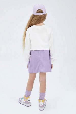 DEFACTO Бархатная юбка для девочек Paperbag