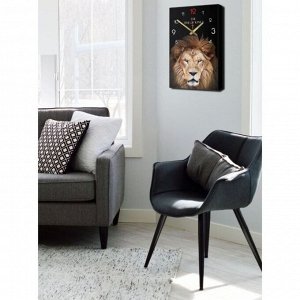 Часы-картина настенные, серия: Животные, "Лев", плавный ход, 57 х 35 х 4 см, 1 АА