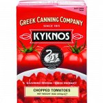 Томаты KYKNOS резанные в собственном соку, 370гр Греция