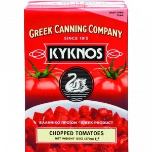 Томаты KYKNOS резанные в собственном соку, 370гр Греция
