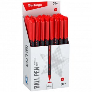 Ручка шарик Красная 0,7мм Berlingo "Triangle Twin"