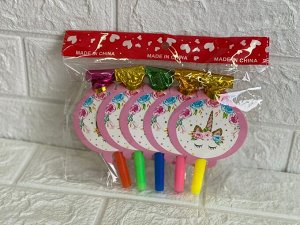 Дудка-язычок для праздника 5 шт.