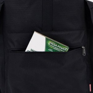Рюкзак туристический на шнурке, 30 л, 3 наружных кармана, цвет чёрный