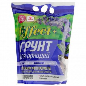 СИМА-ЛЕНД Грунт для орхидей Effect+, с дренажным камнем, фракция 10-30, 4 л