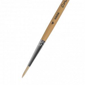 Кисть Щетина круглая Roubloff Сочиняй № 4 (длина волоса 16 мм), короткая ручка матовая