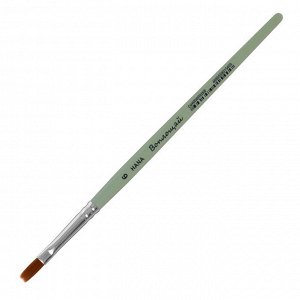 Кисть Синтетика плоская Roubloff Воплощай № 6 (длина волоса 12 мм), короткая ручка матовая