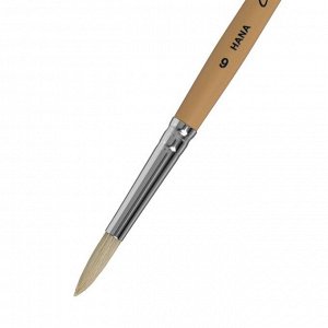 Кисть Щетина круглая Roubloff Сочиняй № 6 (длина волоса 22 мм), короткая ручка матовая