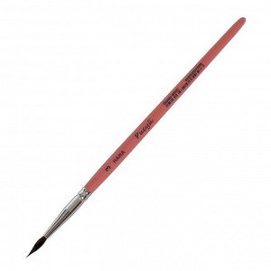 Кисть Белка+Коза круглая Roubloff Рисуй № 3 (длина волоса 15 мм), короткая ручка матовая