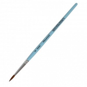 Кисть Колонок харбин круглая Roubloff Мечтай № 3 (длина волоса 15 мм), короткая ручка матовая