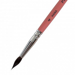 Кисть Белка+Коза круглая Roubloff Рисуй № 4 (длина волоса 17 мм), короткая ручка матовая