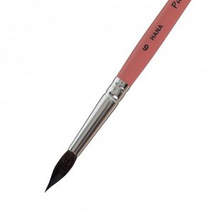 Кисть Белка+Коза круглая Roubloff Рисуй № 6 (длина волоса 22 мм), короткая ручка матовая