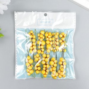 Декор для творчества "Веточка с ягодами" жёлтый набор 10 шт 1х1х9 см