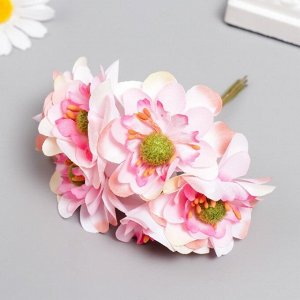 Цветы для декорирования "Эустома светло-розовая" 1 букет=6 цветов 11 см