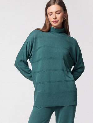 Свободный свитер фактурной вязки с теплой шерстью мериноса